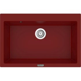 Resim POLEX Cristalüx Granit Evye P-X76 Bordo Tezgah Altı Ve Tezgah Üstü Mutfak Evyesi 75x50cm 