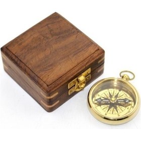 Resim 9030975589676drvs - Ahşap Kutulu Pirinç Pusula Model 2 