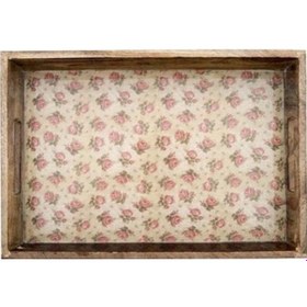 Resim Vitale Şiva Çiçek Desenli Dekoratif Tepsi Krem Ak.fq0002-k 