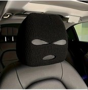 Resim Chuangyinshop Siyah 1 Adet Balakava Tasarımlı Oto Başlık Kılıfı - Esnek Polyester Kayak Maskesi 