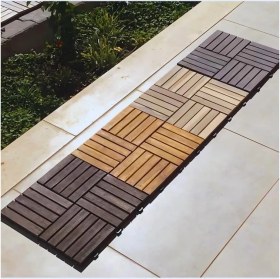 Resim Teknocan Akasya Ahşap Yer Karosu, Organik Beyaz 30X30 Cm, 10'lu Paket, 0.9 M² Yer Kaplama 