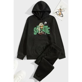 Resim Trendypassion Unisex All Day Rabbit Baskılı Eşofman Takımı 