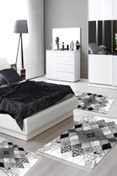 Resim Alanur Home Eko Trend Djt Yıkanabilir Kaymaz Taban 3 Lü Yatak Odası Takımı Mu120 Patchwork Gri 