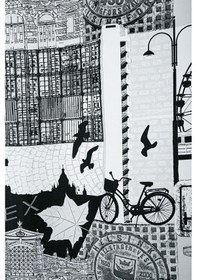 Resim Helsinki Duş Perdesi Siyah Beyaz 180x200 Siyah - Beyaz 