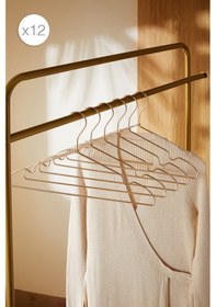 Resim Ocean Home Textile 12'li Altın Renk Metal Giysi Askısı 22 x 41 x 0.4 cm 