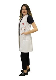Resim Gömlek Yaka Kadın Orta Boy - Kolsuz Doktor Önlüğü Eczacı Önlük (508906382) 