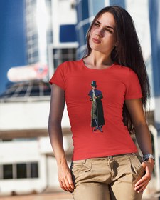 Resim Arsen Lüpen “payını alan melek” Viskili Kadın Tişört 