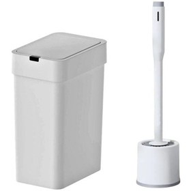 Resim Sensörlü Otomatik Slim Çöp Kovası 9 Lt+ Deterjan Hazneli Silikon Klozet Fırçası 