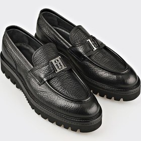 Resim Elle Shoes Siyah Deri Erkek Klasik Loafer 