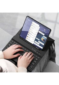 Resim Samsung Galaxy Uyumlu Z Fold 3 Kılıf Standlı Bluetooth Klavyeli Zore Kıpta Keyboard Set Kılıf 