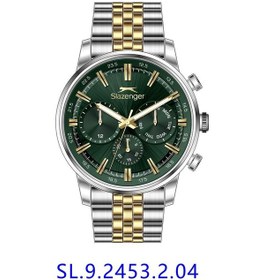 Resim Slazenger Sl.09.2453.2.04 Quartz Çelik Altın/gri Yeşil Kadran 43 Mm Erkek Kol Saati Gri 