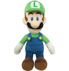Resim Super Mario Agmsm6p-01l Resmi Nintendo Luigi Pelüş Figür, 20 Cm, Yeşil 000 Açık Krem 