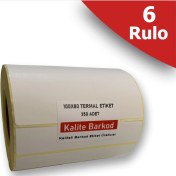 Resim 100X80 Termal Etiket | 6 Rulo Barkod Etiketi 