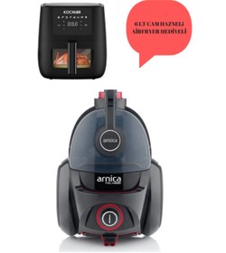 Resim Arnica Mila Trend 750 W Toz Torbasız Süpürge Siyah - Kochler Airfryer 6 lt Yağsız Fritöz Cam Hazneli 