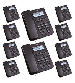 Resim Karel TM145 Beyaz Ekranlı Masaüstü Kablolu Siyah Masaüstü Telefon 10 Adet 