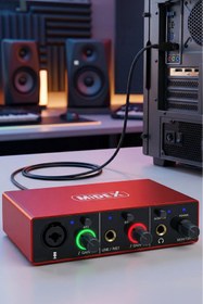 Resim Lastvoice Midex Glx-500 Pro 2 Giriş 2 Çıkış Usb Stüdyo Ses Kartı (XLR KABLO HEDİYE) 