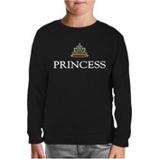 Resim Princess Siyah Çocuk Sweatshirt 