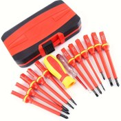 Resim 13 adet/8 adet Set, Tornavida Elektrikçi Ev Aracı Kombinasyonu Düz ve Phillips Manyetik Tornavida Başlığı, Dayanıklı Çelik Malzeme, Elektrikçiler ve DIY Onarımları için Uygun 