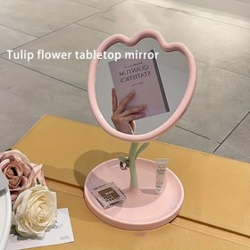 Resim Çiçek Şeklinde Makyaj Aynası, Kız Öğrenciler için Masaüstü Makyaj Aynası, Yurt Odası, Standlı Masaüstü Güzellik Aynası, Makyaj Masası 