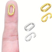 Resim 2 adet Takı Kilit saç tokası - Altın ve Gümüş Çift Renkli Kolye Karabina, Kadın Takı Bağlantı Aksesuarları 