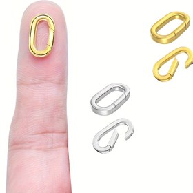 Resim 2 adet Takı Kilit saç tokası - Altın ve Gümüş Çift Renkli Kolye Karabina, Kadın Takı Bağlantı Aksesuarları 