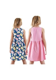 Resim Denokids Sevimli Kediler Kız Çocuk 2'li Elbise Renkli Çok Renkli 