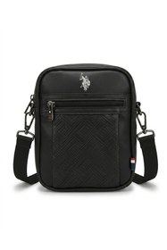 Resim U.S. Polo Assn. Erkek Siyah Deri Çapraz Postacı Heybe Çanta PLHEY26077 