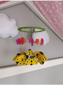 Resim Bebek Beşik Süsü Dönence Organik Dekorasyon Montessori-mdl-2006 Sarı 