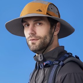 Resim Unisex Geniş Kenarlı ve Ayarlanabilir Çene Kayışlı Outdoor Balıkçı Şapkası - İki Tonlu Renk Blok Tasarım, Nefes Alabilen Kumaş, Erkek & Kadın için, Yürüyüş, Plaj, Kamp (Çoklu Renk Seçenekleri), Stil Başlık, Rahat Baş Aksesuarı 