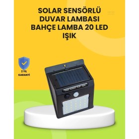 Resim Epilons Güneş Paneli Ile Şarj Olan 20 LED Dış Mekan Hareket Sensörlü Lamba 
