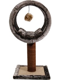 Resim Lotus Pet Design Tırmalamalı Kedi Evi Kedi Oyun Evi Kahve 