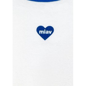 Resim Mavi Miav Kalp Nakışlı Beyaz Tişört 7610492-70057 