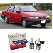 Resim Hyundai Excel Led Xenon Uzun + Kısa Far Ampulü H4 Duo Yeni Seri Beyaz 