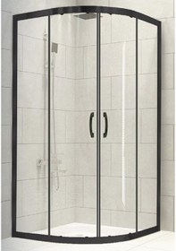 Resim Durul Duşakabin Oval Siyah Profil 5mm Şeffaf Cam Yükseklik 190 Cm Siyah 