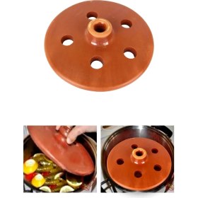 Resim Dolma Sarma Taşı Kapağı -Çömlek Delikli Dolma Taşı Yaprak Sarma Güveç Pişirme Kapak 