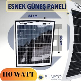 Resim 110 Watt Yarı Esnek Güneş Paneli Half Cut Monokristal Solar Güneş 