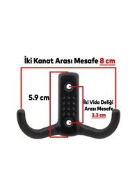 Resim 5 Adet Siyah Noktalı Askı Metal Askı Portmanto Askılık Dolap Mobilya Askısı Siyah Vidalar Dahil Siyah 