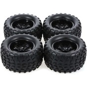 Resim Yaleker 4 Adet 1/10 Off-road Bigfoot Lastik - 7 Telli 12mm Hex Jantlı, Kauçuk-plastik, 125mm Çap, Hsp/redcat/traxxas Uyumlu 