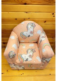 Resim Unicorn Desenli Pudra Pembesi Çocuk Koltuğu Pembe 