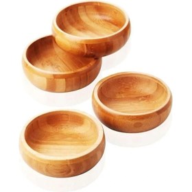 Resim Fiza Bambu Ahşap Yuvarlak 6'lı Takım Çerezlik 