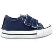 Resim Işıklı Taban Erkek Çocuk Keten Ayakkabı Lacivert Lacivert 