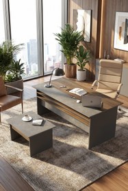 Resim Yurudesign Vista Ab Ofis Büro Masa Takımı Kahve-beton-antrasit Vs6-cga 