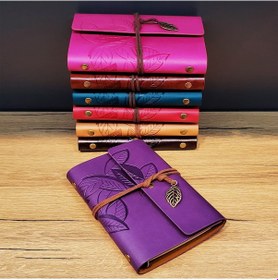 Resim Universal Yaprak Desenli Deri Defter 