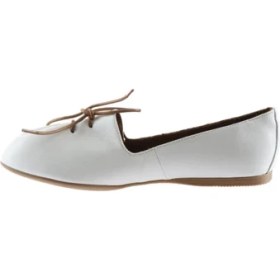 Resim Bueno Shoes Beyaz Deri Kadın Düz Babet 
