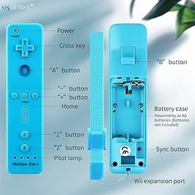 Resim OSTENT Nintendo Wii/Wii U Konsol Oyunu için Motion Plus Dahili 2'si 1 Arada Uzaktan Kumanda, Renk Mavi 