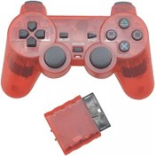 Resim Kırmızı Şeffaf Renkli Kablosuz Gamepad Sony Ps2 2.4g Titreşim Joystick Blutooth Denetleyici Playstation 2 Joypad 