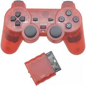 Resim Kırmızı Şeffaf Renkli Kablosuz Gamepad Sony Ps2 2.4g Titreşim Joystick Blutooth Denetleyici Playstation 2 Joypad 