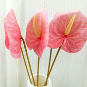 Resim Ev Dekoru ve Festivite Eklemek İçin 2 Adet Gerçekçi Yapay Anthurium Çiçeği Seti. 