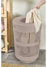 Resim İronika Solara Dekoratif Kirli Çamaşır Sepeti Oyuncak Sepeti 60 Litre - Kahve Kahverengi 