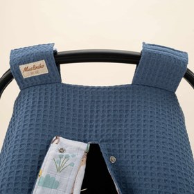 Resim Puset Örtüsü - Çift Taraflı - İndigo Petek - Ceylan 